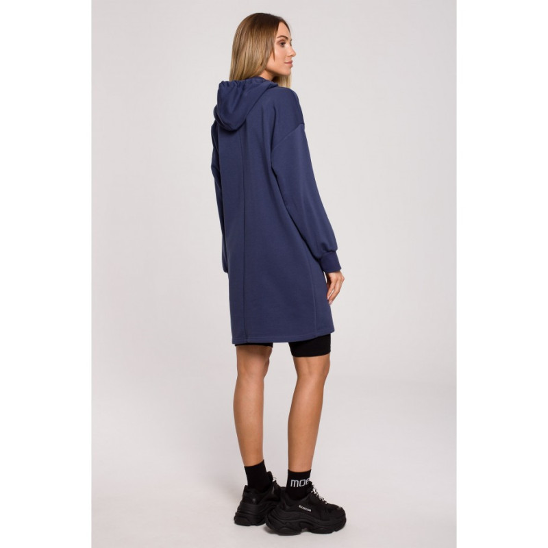 M615 Turtleneck and hooded dress - blue