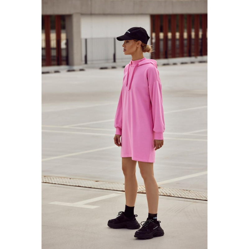 M615 Turtleneck and hooded dress - pink