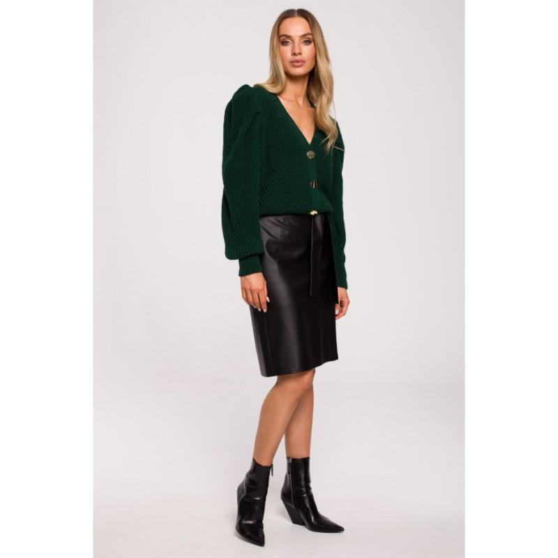 M629 Short cardigan with buffets - green