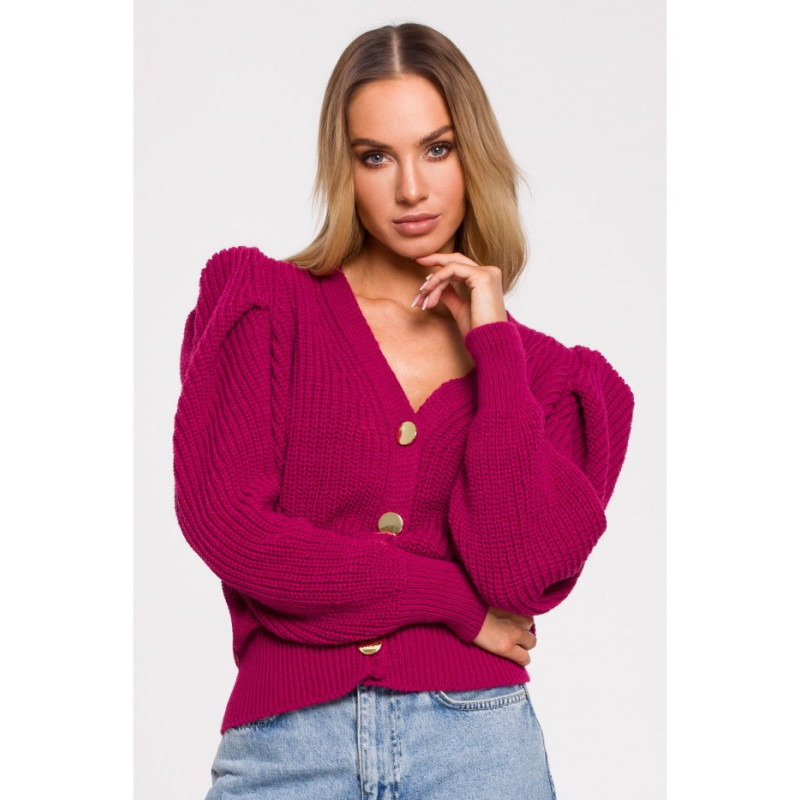 M629 Short cardigan with buffets - pink