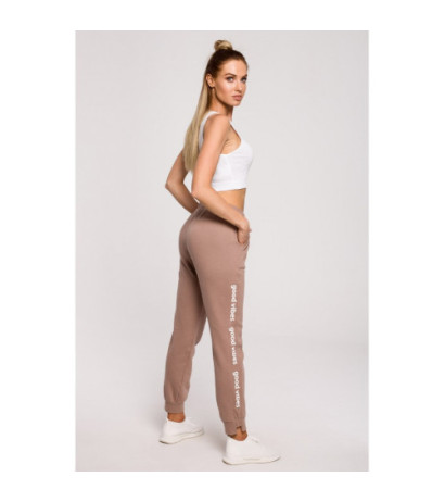 M621 GOOD VIBES logo pants - cappuccino