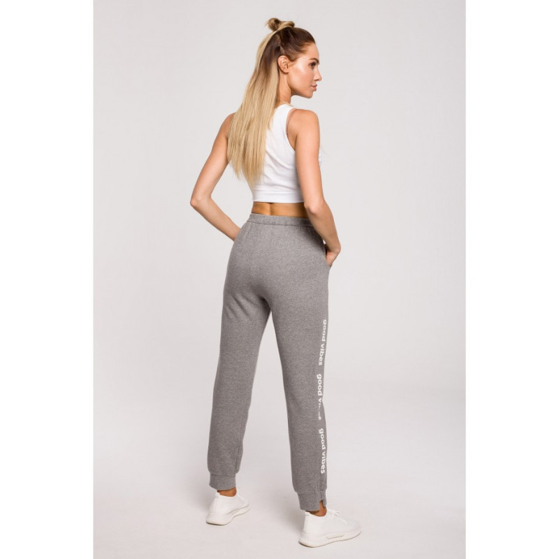 M621 GOOD VIBES logo pants - gray