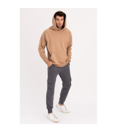 B198 UNISEX kangaroo hoodie - walnut