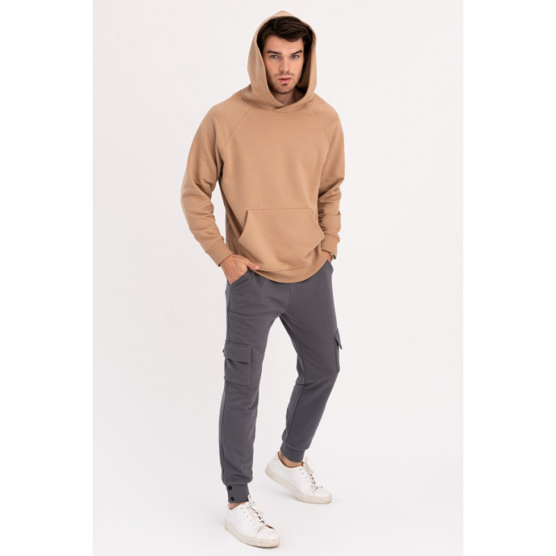 B198 UNISEX kangaroo hoodie - walnut