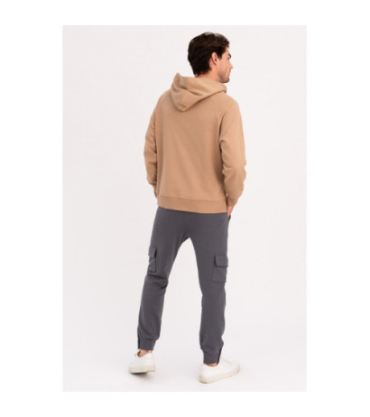 B198 UNISEX kangaroo hoodie - walnut