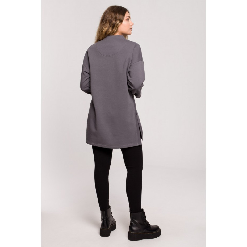 B201 Tunic blouse with zipper and struts - anthracite