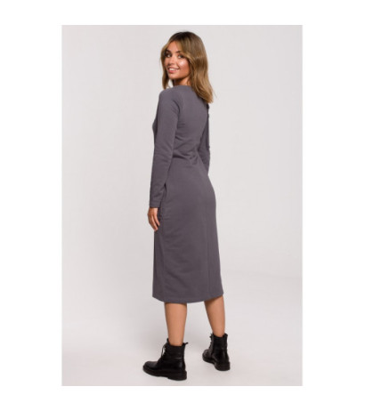 B206 Layered dress with tie - anthracite