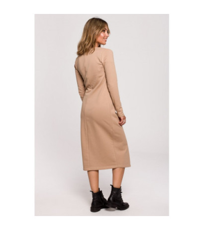 B206 Layer dress with tie - walnut