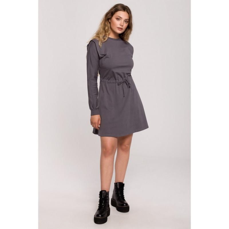 B208 Blush dress with binding - anthracite