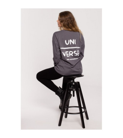 B212 UNISEX printed longsleeve- anthracite