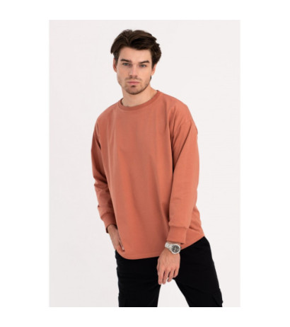 B212 UNISEX printed longsleeve - brick-red