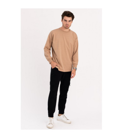 B212 UNISEX printed longsleeve - walnut