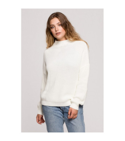 BK078 Sweater with half turtleneck - ecru