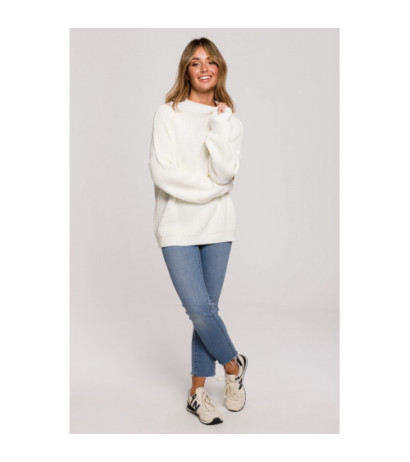 BK078 Sweater with half turtleneck - ecru