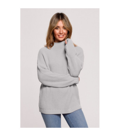 BK078 Sweater with half turtleneck - gray