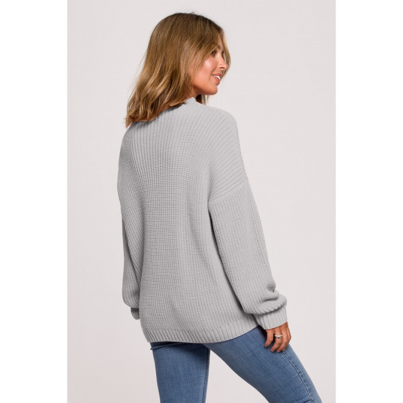 BK078 Sweater with half turtleneck - gray