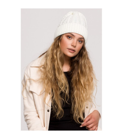 BK080 Braided hat with turn-up - ecru