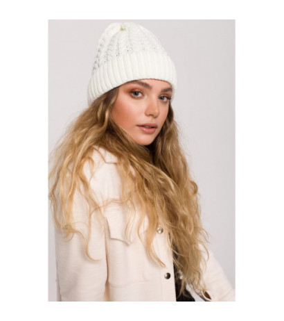 BK080 Braided hat with turn-up - ecru