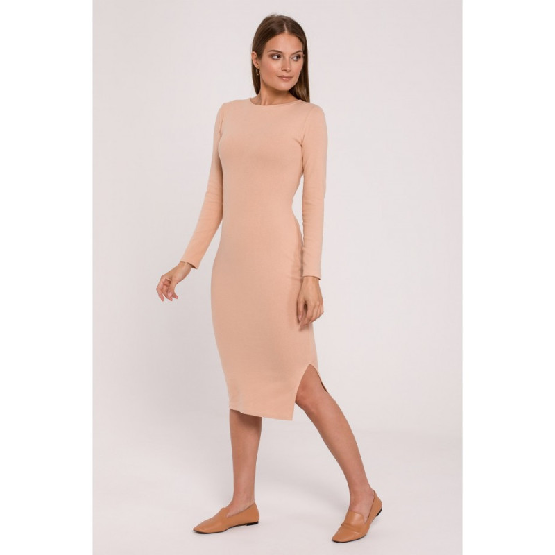 K110 Sweater dress with interlacing on the back - beige