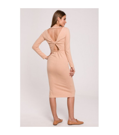 K110 Sweater dress with interlacing on the back - beige