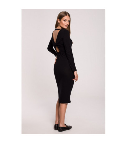 K110 Sweater dress with interlacing on the back - black