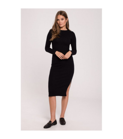 K110 Sweater dress with interlacing on the back - black