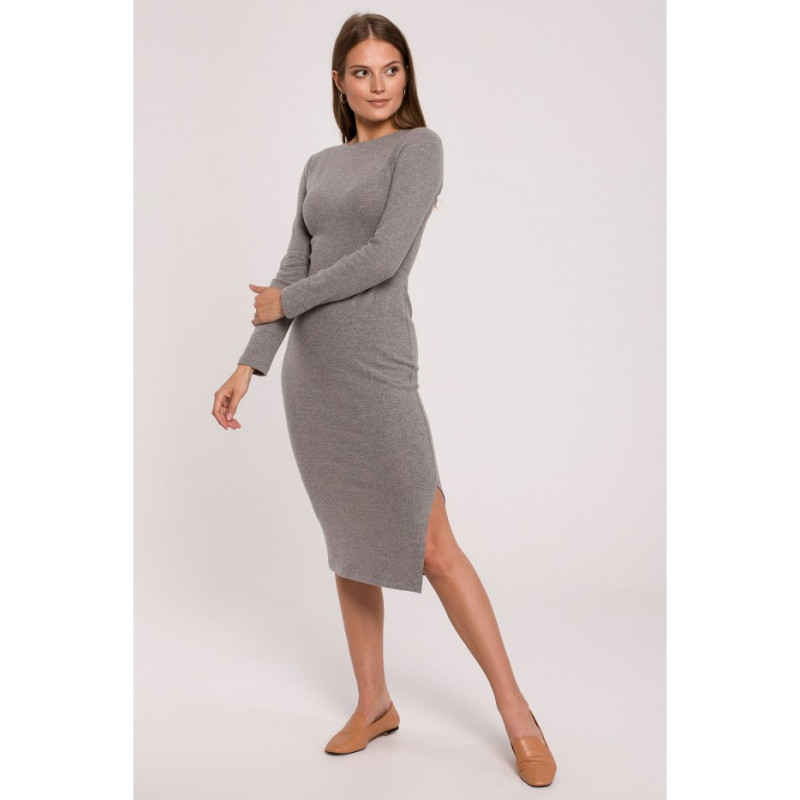 K110 Sweater dress with interlacing on the back - gray