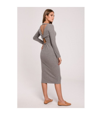 K110 Sweater dress with interlacing on the back - gray