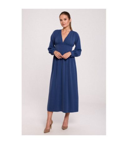 K118 V-neck maxi dress - blue