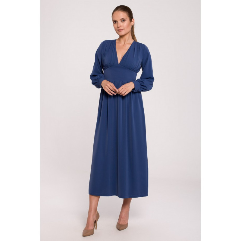 K118 V-neck maxi dress - blue