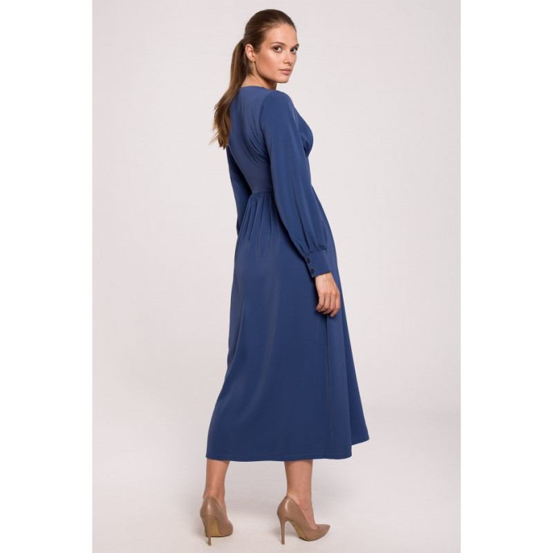 K118 V-neck maxi dress - blue