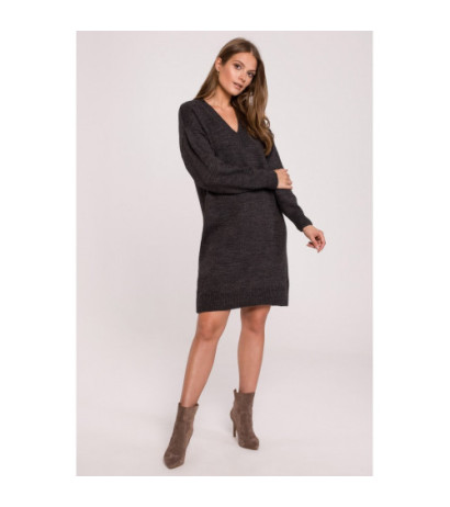 K122 Sweater dress with V...