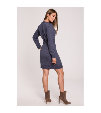 K123 Sweater dress with decorative buttons - blue