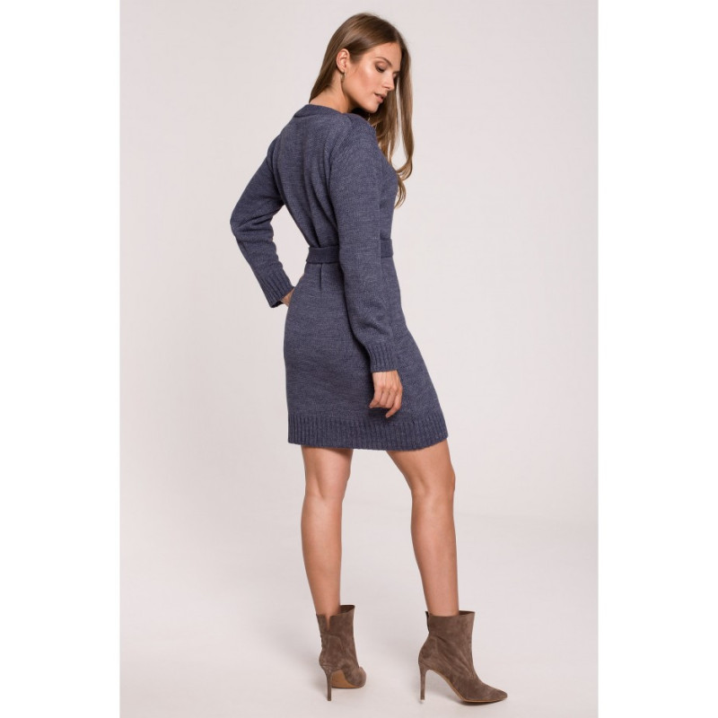 K123 Sweater dress with decorative buttons - blue