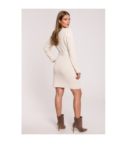 K123 Sweater dress with decorative buttons - ivory