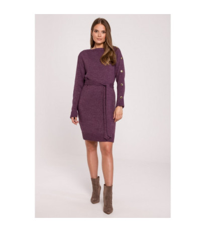 K123 Sweater dress with decorative buttons - purple