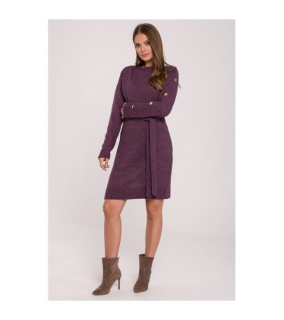 K123 Sweater dress with decorative buttons - purple