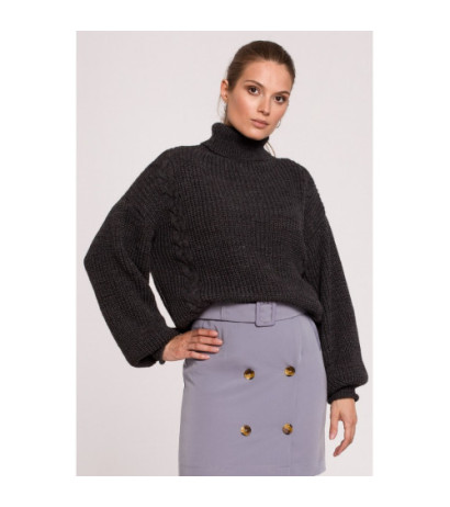 K124 Short turtleneck sweater - graphite