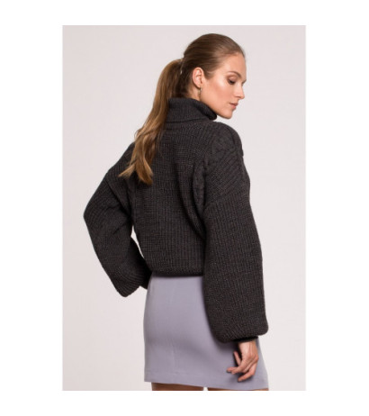 K124 Short turtleneck sweater - graphite