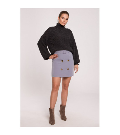 K124 Short turtleneck sweater - graphite