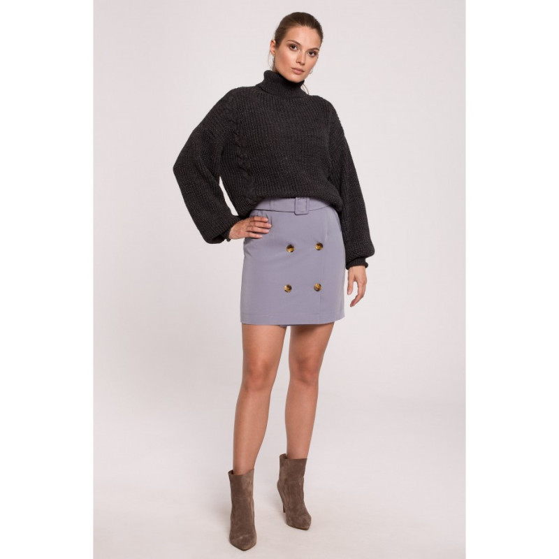 K124 Short turtleneck sweater - graphite