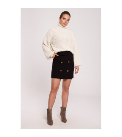 K124 Short turtleneck sweater - ivory