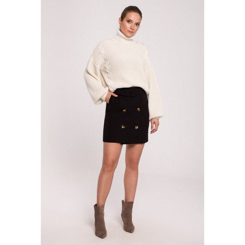 K124 Short turtleneck sweater - ivory