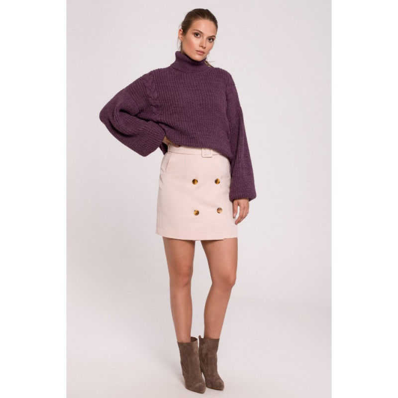 K124 Short turtleneck sweater - purple