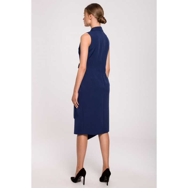 S275 Jacket dress with asymmetrical bottom - navy blue