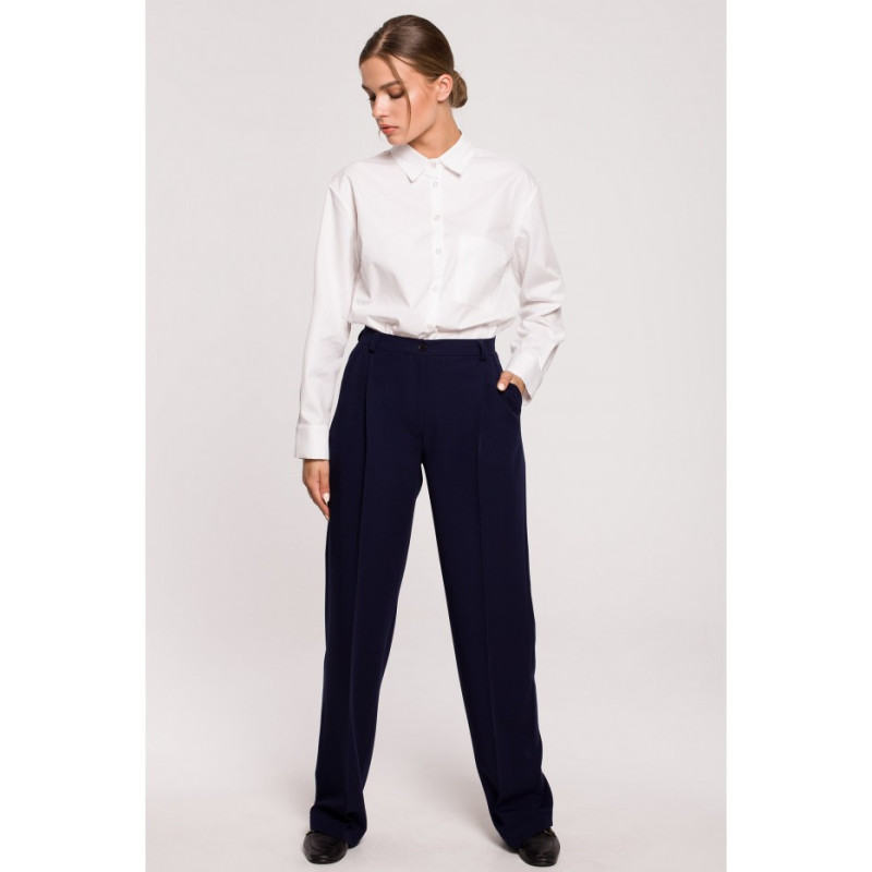 S283 Classic pants with edge - navy blue