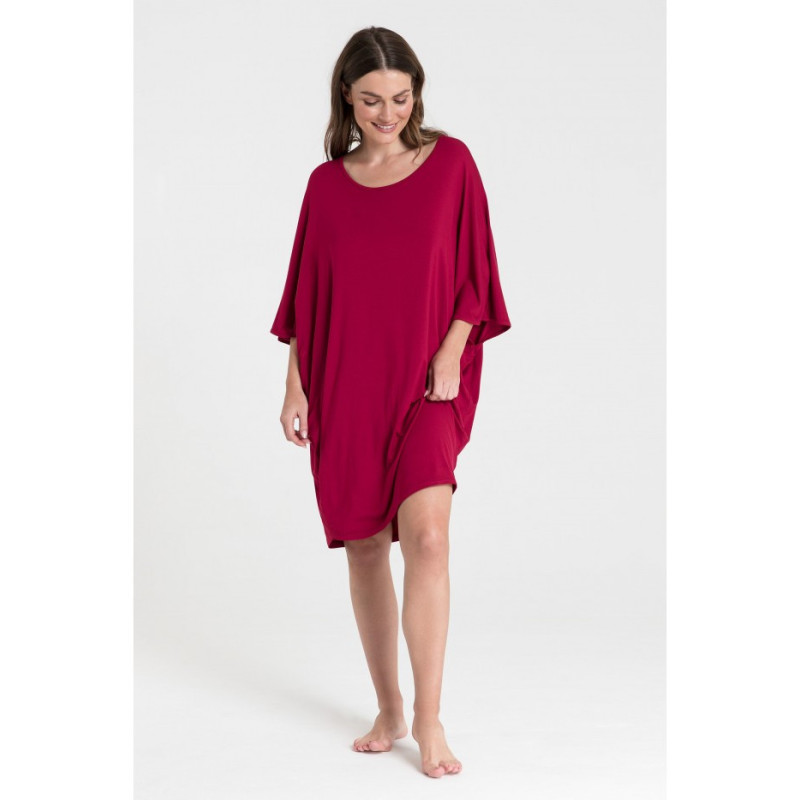 LA071 Nightgown with batwing sleeves - maroon