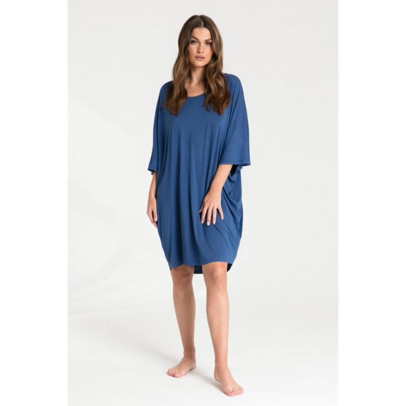 LA071 Nightgown with batwing sleeves - blue