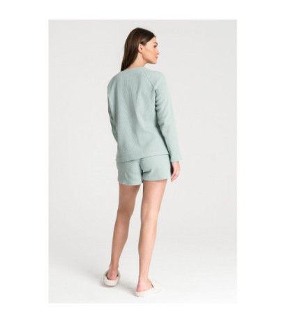 LA076 Wafer knit blouse - sage