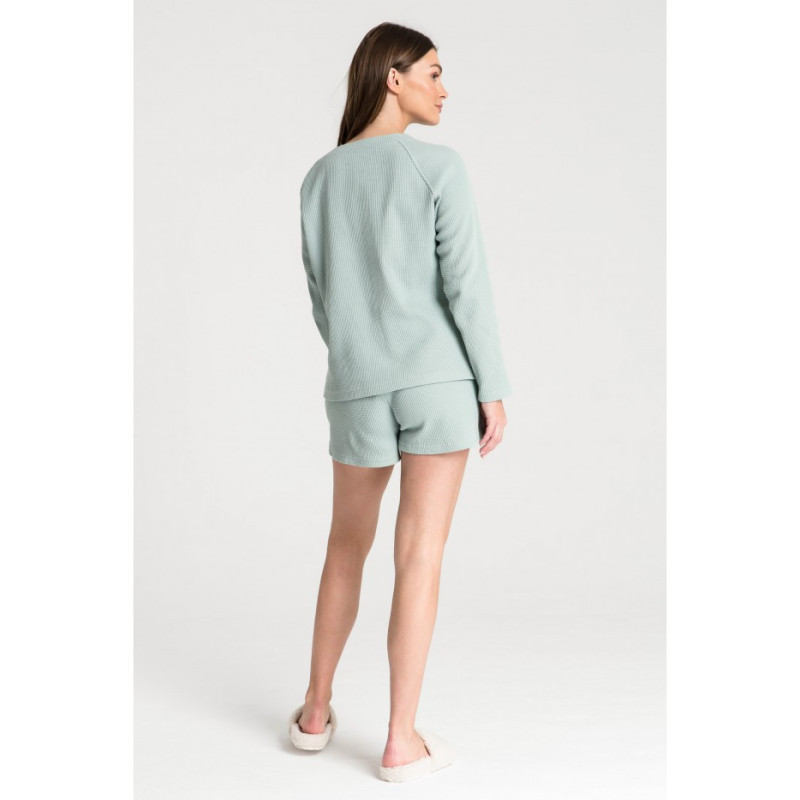 LA076 Wafer knit blouse - sage